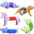Boxgear 5-Pack Pop Tubes Mixed Animal Fidget Toys, Sensory Tubes for Toddlers, Stress-Relief Pop Sound Toys