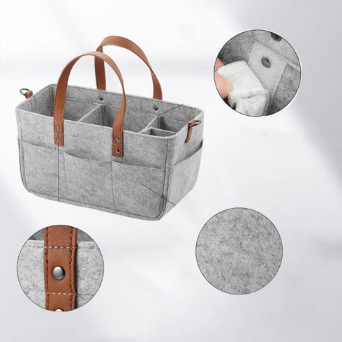 EXIEJAWEN Baby and baby supplies storage bag, foldable outdoor handbag, felt diaper bag