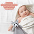 Baby Gray Raccoon Soft Stuffed Animal Security Blanket, Plush Lovey Blanket, Baby Shower Gift, 14"