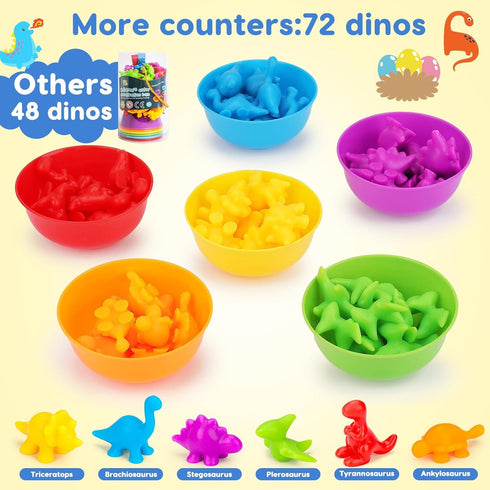 Counting 3 4 5 2-4 3-5 4-8 Dinosaurs Montessori Toys for Years Old Boys Girls Toddler Manipulatives Preschool Learning