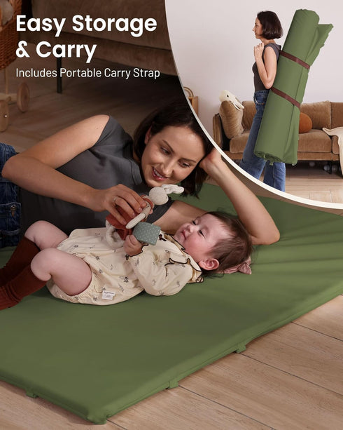 2-in-1 Hikiddy Baby Floor Play Mat : Padded Foam Play Mat for Playpen & Ball Pit for Infants and Toddlers