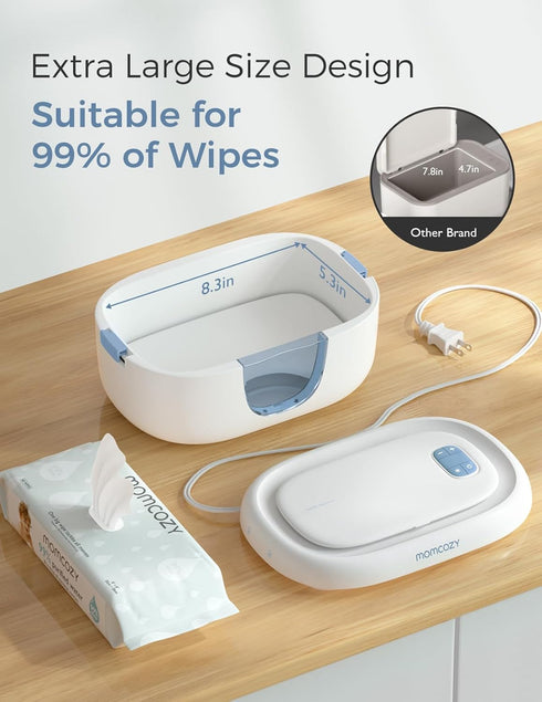 Momcozy 60-80pcs, 4 Baby Wipe Warmer, Innovative Spring Design, Large Capacity Wipes Dispenser for Fast & Even Heating