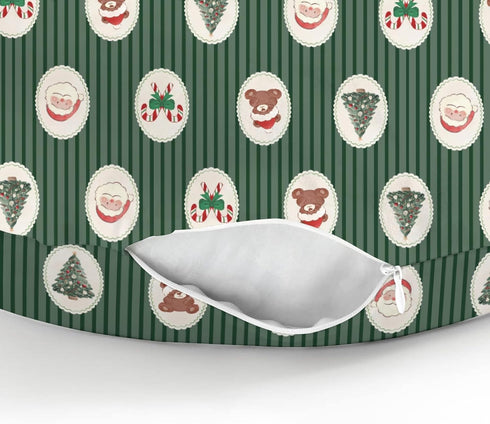 Red and Green Christmas Baby Nursing Pillow Covers for Boy Girl Santa Bear Trees Candy Bows Stripes Nursery Pillowcase