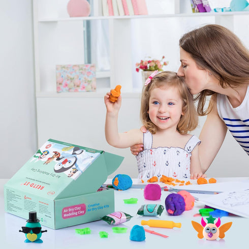 Air Dry Clay, 42 Colors Modeling Clay for Kids, DIY Molding Clay Kit with Sculpting Tools, Arts and Crafts