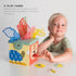 Taf Toys Sensory Baby Tissue Box - Montessori Square Sensory Toys with Colorful Pull Scarves, Play Balls, and Cards.