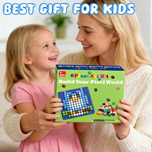 750 10 Bbiamsleep STEM Toys Pixel Art Kit for Kids, Pcs Colors Pixel Bricks Challenge Fine Motor Skills Game