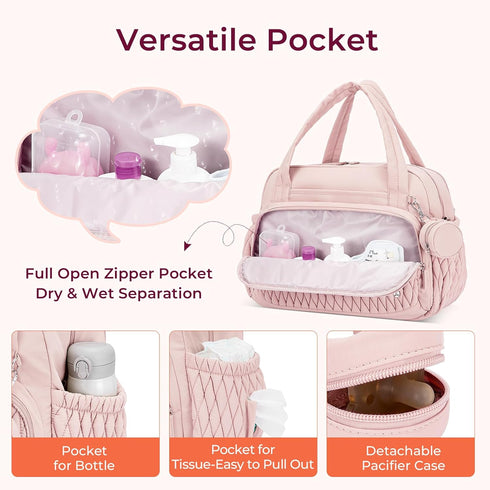 Spacious Telena Tote Diaper Bag for Women - Ideal for Hospital and Travel with Pacifier Case