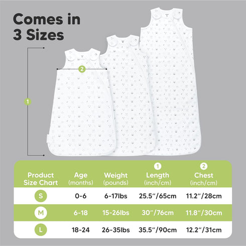 1-Pack 100% 0.5TOG 6-18 Organic Baby Sleep Sacks, Cotton - Soft & Breathable Baby Wearable Blanket, Toddler Sleeping