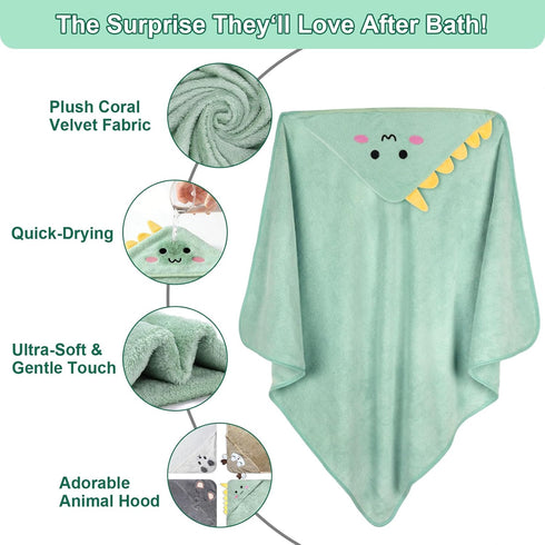 UAYNFY 14PCS Set, 4 (31.5x31.5) 10 Baby Bath Towels Includes Hooded Towels & Washcloths, Ultra Soft & Absorbent Coral
