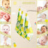 Nander 3Pack Baby Muslin Washcloths,Yellow Lemons Soft Face Cloths for Newborn, Absorbent Bath Wash Cloths, Wipes, Burp