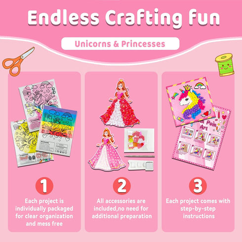 7july Box-12 4-8,Educational 3 4 5 6 7 8 Unicorn Craft Fun Arts and Crafts for Kids Ages Creative Toys, Art and Crafts