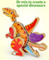 Playset, 3 4 5 Coogam Dinosaur Snap Together Building Toys, Wooden Take Apart Dinosaur STEM Montessori Educational Fine