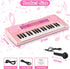37 Keys Kids Piano Keyboard Toys with Microphone, Learning Educational Toddler Keyboard for Ages 3-8 (Pink)
