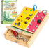 Tilhumt 2-in-1 Busy Board, Montessori Screwdriver Board Set with LED Light Switch Toy for Kids 3-5 Years Old