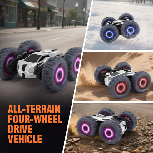 Funzooka 360-degree RC Stunt Cars Remote Control Car Double-Sided Driving Flips Rotating Car Toy