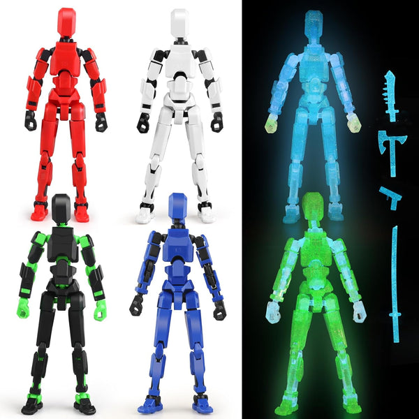 BOZOBO Luminous 13 Action Figure Set, 6PCS Robot Action Figure Titan 13 3D