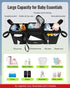 GT2 YOREPEK Padded Double Stroller Organizer with Removable Cooler Bag,Fits for Bob Duallie,Baby Jogger City Mini