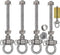 4 Heavy Duty Bearing Swing Hanger, Permanent Anti-Rust (10mm) 180° Swing, 1500 LB Capacity for Yoga Swing Hammock Chair