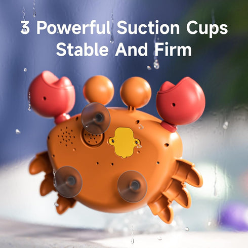 TUMAMA Baby Bath Toy - Bath Bubble Maker Machine with Music, 3 Bathtub Wind-Up Toys for Toddlers (Orange)