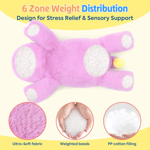 23.6 inch 5 lbs PEACH CAT Hippo Weighted Stuffed Animals Large Hippopotamus Plushies Cute Plush Toys Gifts for Kids