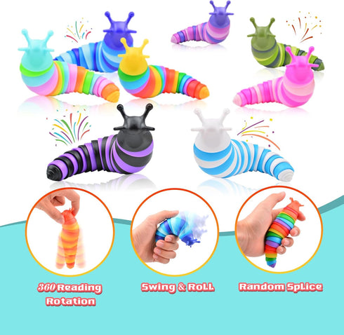 12Pcs 8-12 Cevioce Easter Basket Stuffers for Kids Toddlers Toddler Party Favors for Kids Fidget Toys Slug for Students