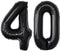 Black Giant 40 Number Balloons - Jumbo Foil Mylar Balloons for 40th Birthday Party Decorations and Anniversary Events