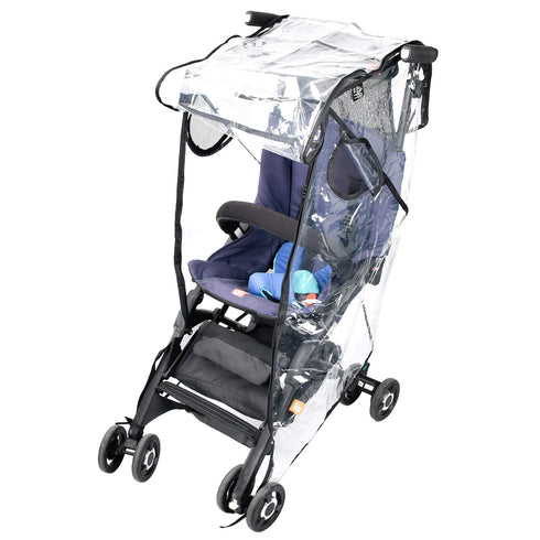 Stroller Rain Cover, Universal Black Clear Baby Travel Weather Shield for Outdoor Protection, Plastic Cover for Winter,