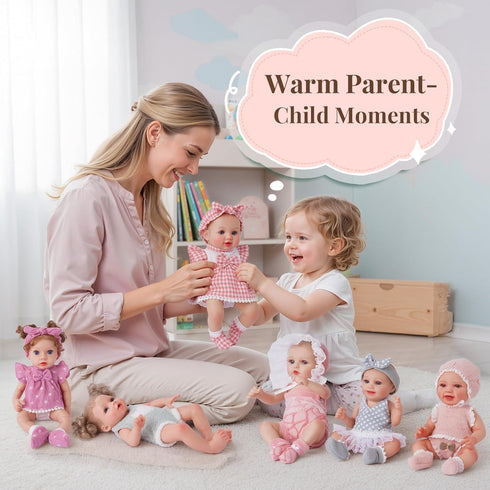 6 Sets 12-15 Inch Set BABESIDE of Baby Doll Clothes for Dolls, Various Styles Baby Dolls Clothes and Doll Accessories