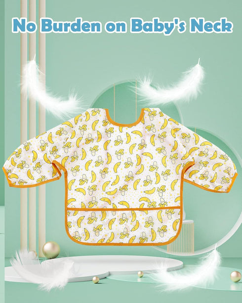 Lictin Long Sleeve Baby Bibs for Boys Girls - Waterproof Toddler Smock for Eating, 0-24 Months