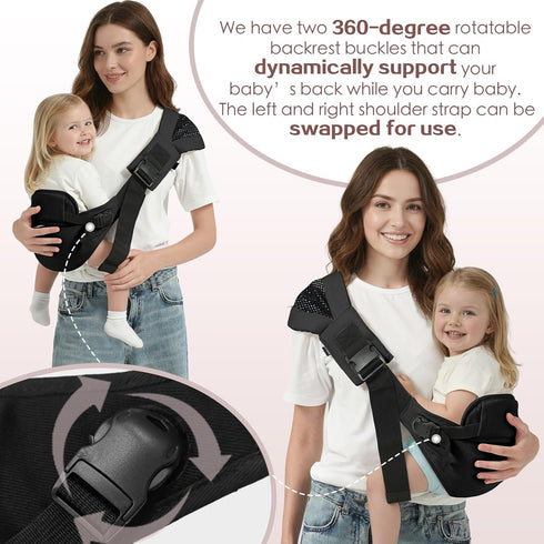 MISSWISDOM Toddler Sling Carrier, Toddler Carrier Sling, Baby Carriers Hip Carriers with Backrest, Lightweight