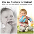 2 Pack 0-6 6-12 Baby Teething Toys for Months, Silicone Baby Bear Teether, Easy to Grip Teether for Babies Infants Boys