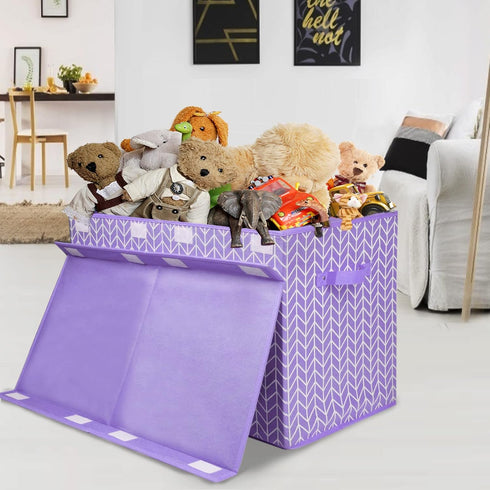 Large Toy Box Chest with Flip Lid, Toy Storage Organizers Bin Boxes with Sturdy Handles for Kids, Nursery, Playroom