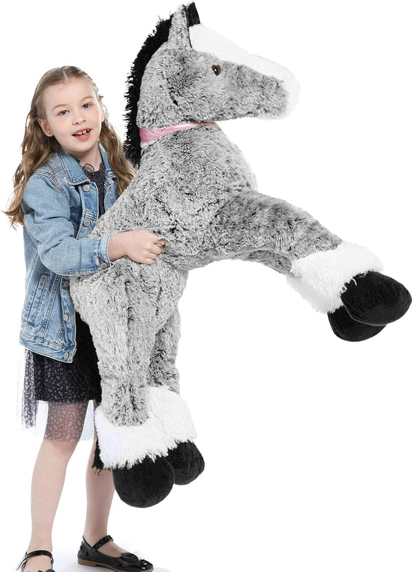 MaoGoLan Large 3 ft Horse Plush Stuffed Animal, Ridable Pony Plush Pillow for Kids, Valentine Gift