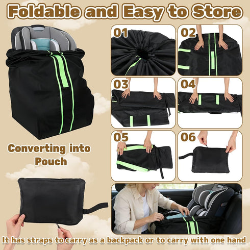 Sublaga 2 Carseat Bag for Airplane Travel, Carseat Gate Check Bag, Durable Car Seat Cover Baby Travel and Pcs Luggage