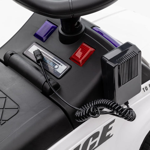 Aosom Kids Push Ride On Car with Working PA System, Police Truck Style Foot-to-Floor Sliding Car