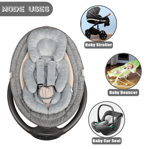 Infant Car Seat Insert Head and Body Support, GFU Reversible Newborn Insert for Carseat with Strap Pads, Soft Stroller