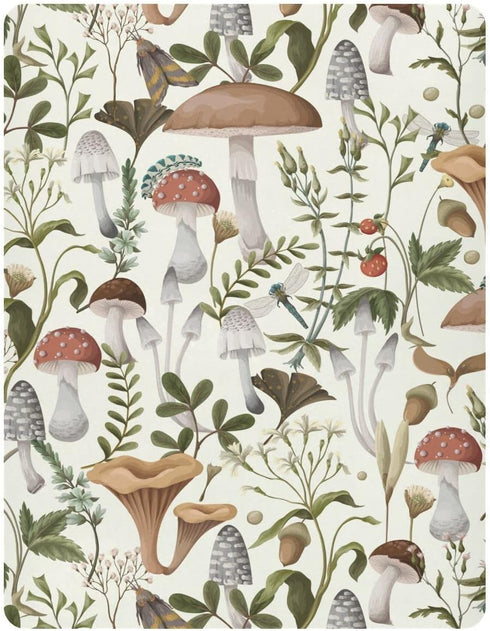 Mushrooms and Berries Crib Sheets for Boys Girls Pack N Play Sheet Soft Breathable Mini Crib Sheets 39" x 27" by Kigai