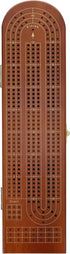 Set, 3 2-3 Pacific Shore Games Wooden Cribbage Board Game Walnut Stained Continuous Track for Players, Card Storage
