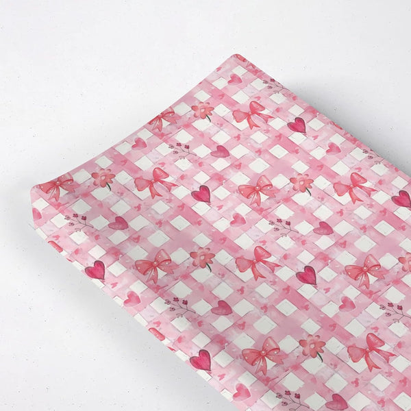 KuphiL10C Watercolor Valentine's Day Bows Hearts Checkered Flowers Floral Pattern Baby Changing Pad