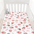 Cstdyfrv 52"x28" Strawberry Pink Bows Floral Baby Crib Sheets Sweet Watercolor Strawberry Daisy Flowers Soft Baby