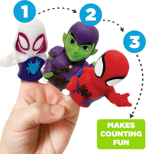 Spidey & His Amazing Friends 10 Piece Finger Puppet Set - Educational and Bath Toys for Playtime
