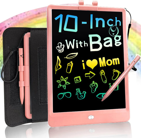 LCD Writing Tablet for Kids - Doodle Board with Bag, 10-Inch Colorful Screen Drawing Tablet, Gift for 3-6 Years
