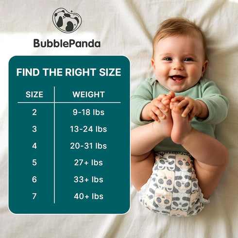 BubblePanda 2, Count 80) Overnight Diapers, Baby Diapers Nighttime Protection with Dual Absorbent Core, Wider Absorbent