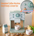 MIKNEKE Set Wooden Coffee Maker Toys Play for Kids, Coffee Machine Toy, Montessori Pretend Play Food Kitchen
