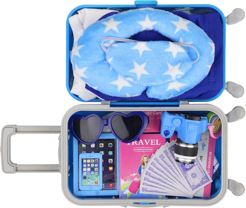 24 18 Inch Set Ecore Fun Pcs Boy Doll Clothes and Accessories Suitcase Play Included Travel Carrier Clothes Camera