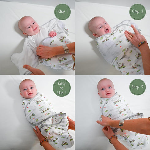 Baby Swaddles, 100% Organic Cotton for Newborns Boys & Girls, 0-3 Months with Easy Change Zipper