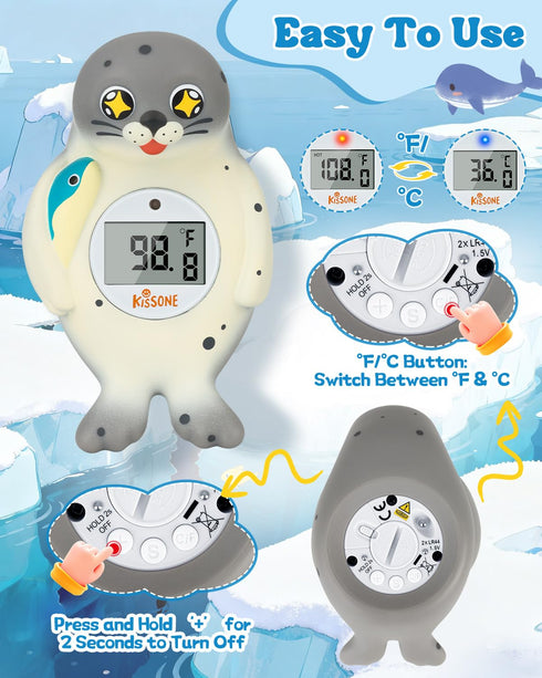 Baby Bath Thermometer Digital for Water Temperature Fast & Accurate F/C Reading, Waterproof Floating Safety Thermometer