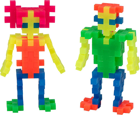 PLUS PLUS Open Play Tube, 240 Piece Neon Color Mix Construction Building STEM Toy for Kids