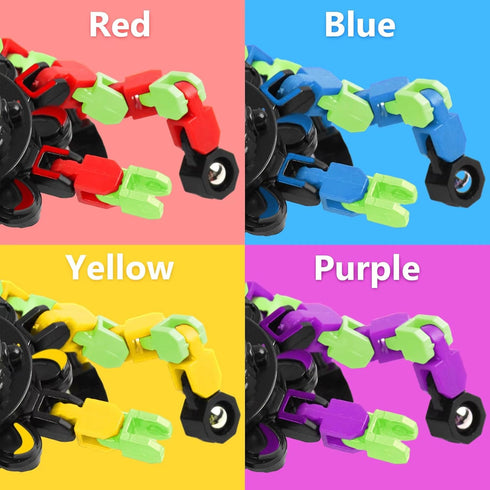 Wecsv (8 Pack) Fidget Spinners, DIY Transformable Chain Robot Finger Spinner, Glow in The Dark Deformable Creative
