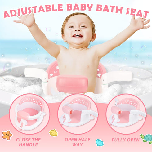 6 Baby Bath Seat for Babies Months & up,Baby Bath Seat,Non-Slip Toddler Bath Seat, Sit Up Bath Seat for Baby,Safe